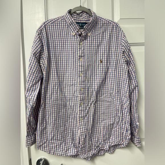 Ralph Lauren Other - Excellent used condition men’s 18 neck Ralph Lauren pink & blue check button up